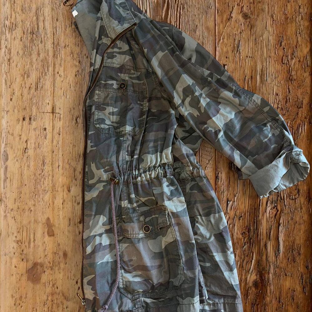 Maurices Camouflage Drawstring Utility Jacket in Green